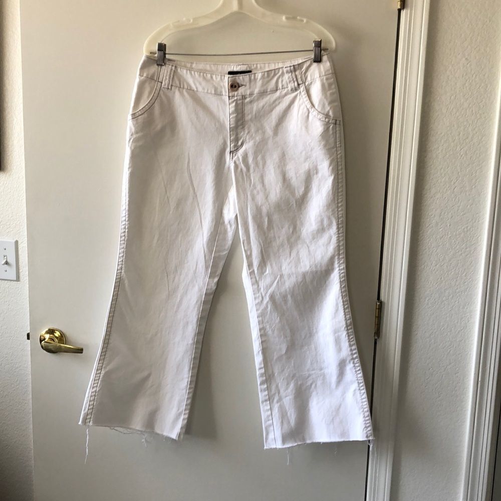 ANA A New Approach Wide Leg  Jeans Size 10p White GUC
